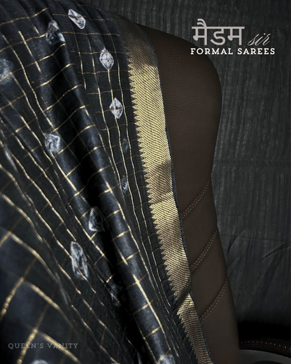 Ranee's Governance Shibori Cotton Linen Formal Saree